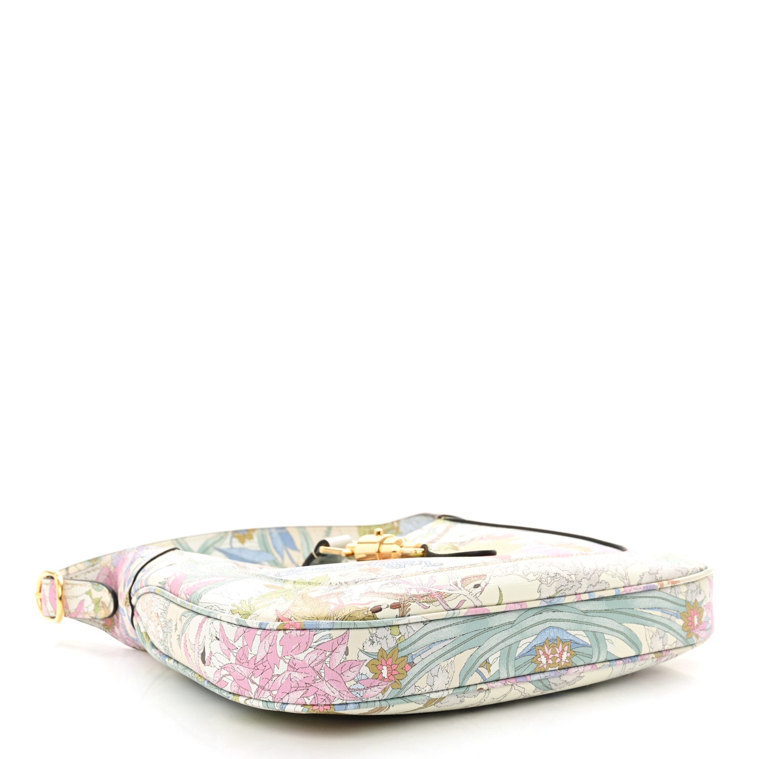 Gucci New Shangai Calfskin Tiger Savanah Small Jackie 1961 Hobo Chalky White Multicolor 4 of 10