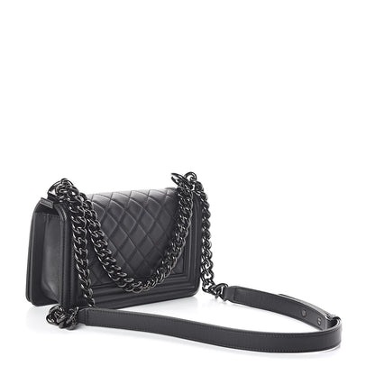 Chanel Calfskin Quilted Small Boy Flap So Black 3 of 10