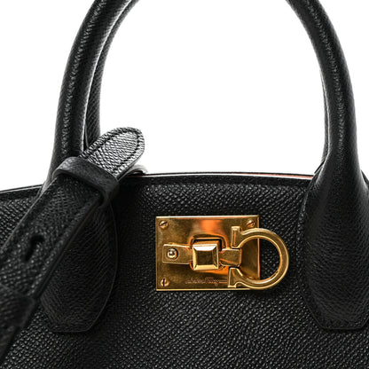 Salvatore Ferragamo Calfskin Small The Studio Box Bag Black 7 of 9