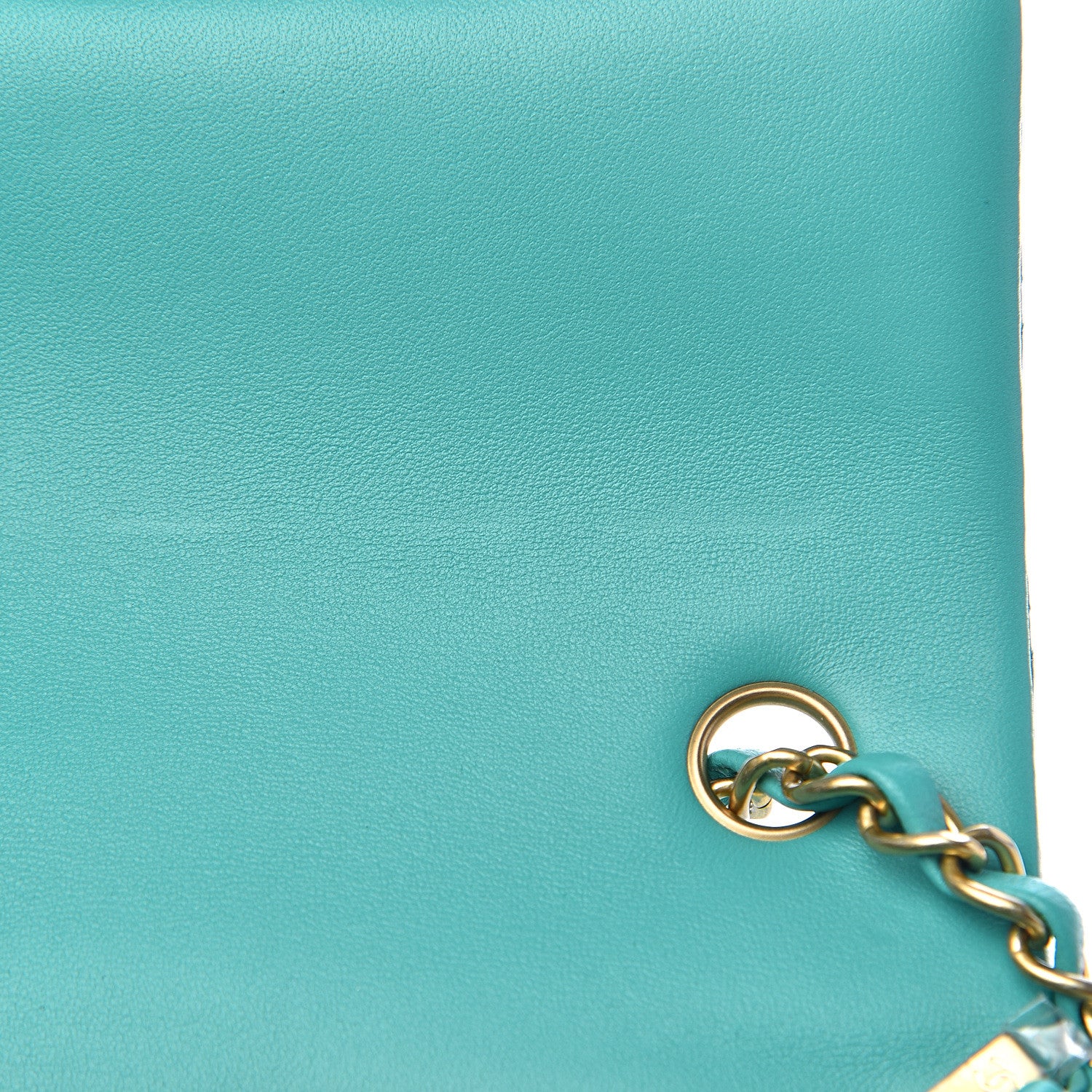 Chanel Lambskin Quilted Mini Rectangular Flap Turquoise 10 of 12