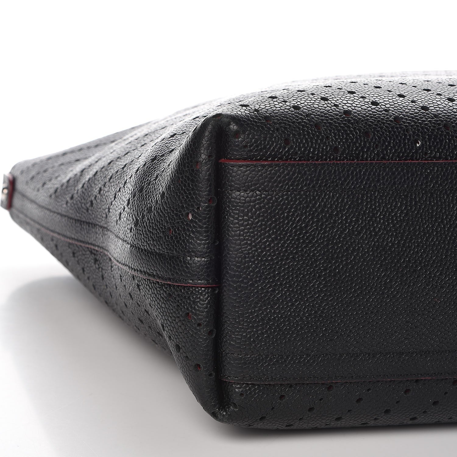 Chanel Perforated Grained Calfskin Large Shopping Tote Black 11 of 16