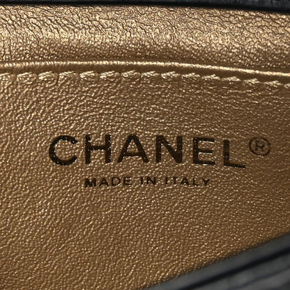 Chanel Crumpled Calfskin Chevron Chain Mini Square Flap Black 6 of 9
