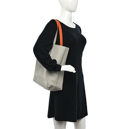 Hermes Taurillon Clemence Double Sens 36 Reversible Tote Gris Perle Orange 2 of 16