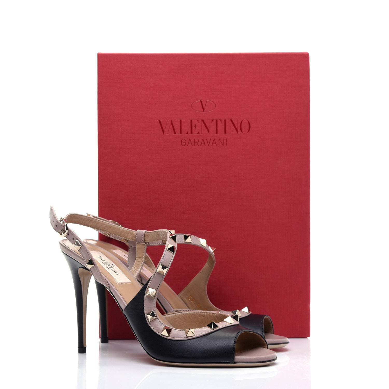 Valentino Garavani Nappa Rockstud Asymmetric 100mm Sandals 38.5 Black Poudre 12 of 12