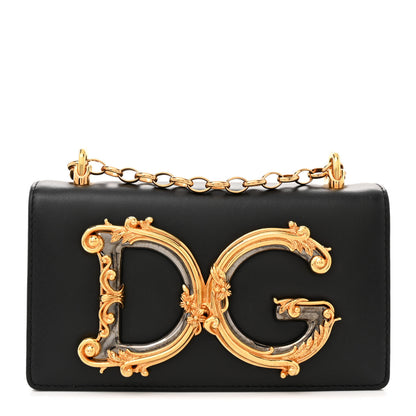 Dolce & Gabbana Nappa Mini DG Girls Shoulder Bag Black 1 of 12