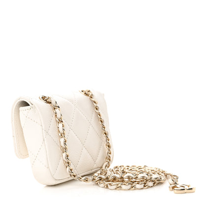 Chanel Caviar Quilted Mini Chain Belt Bag White 3 of 11