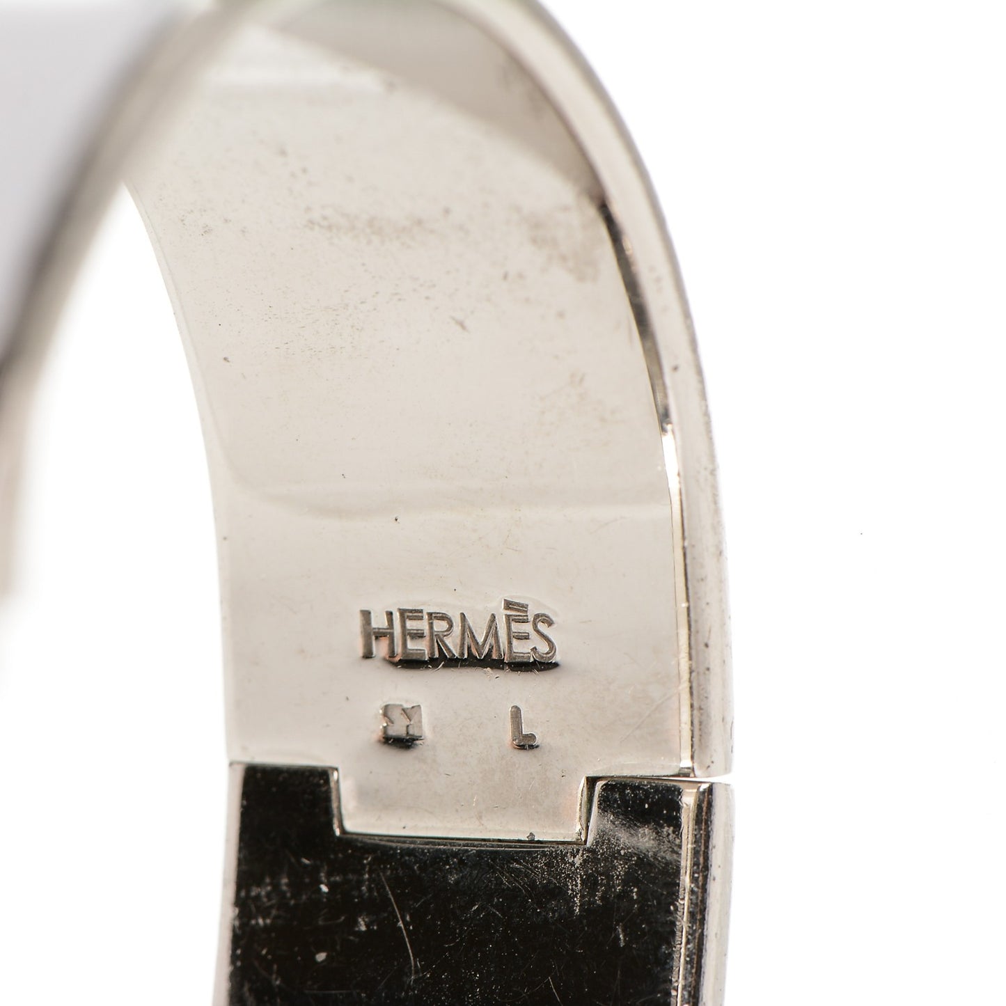 Enamel Wide Clic Clac H Bracelet PM White