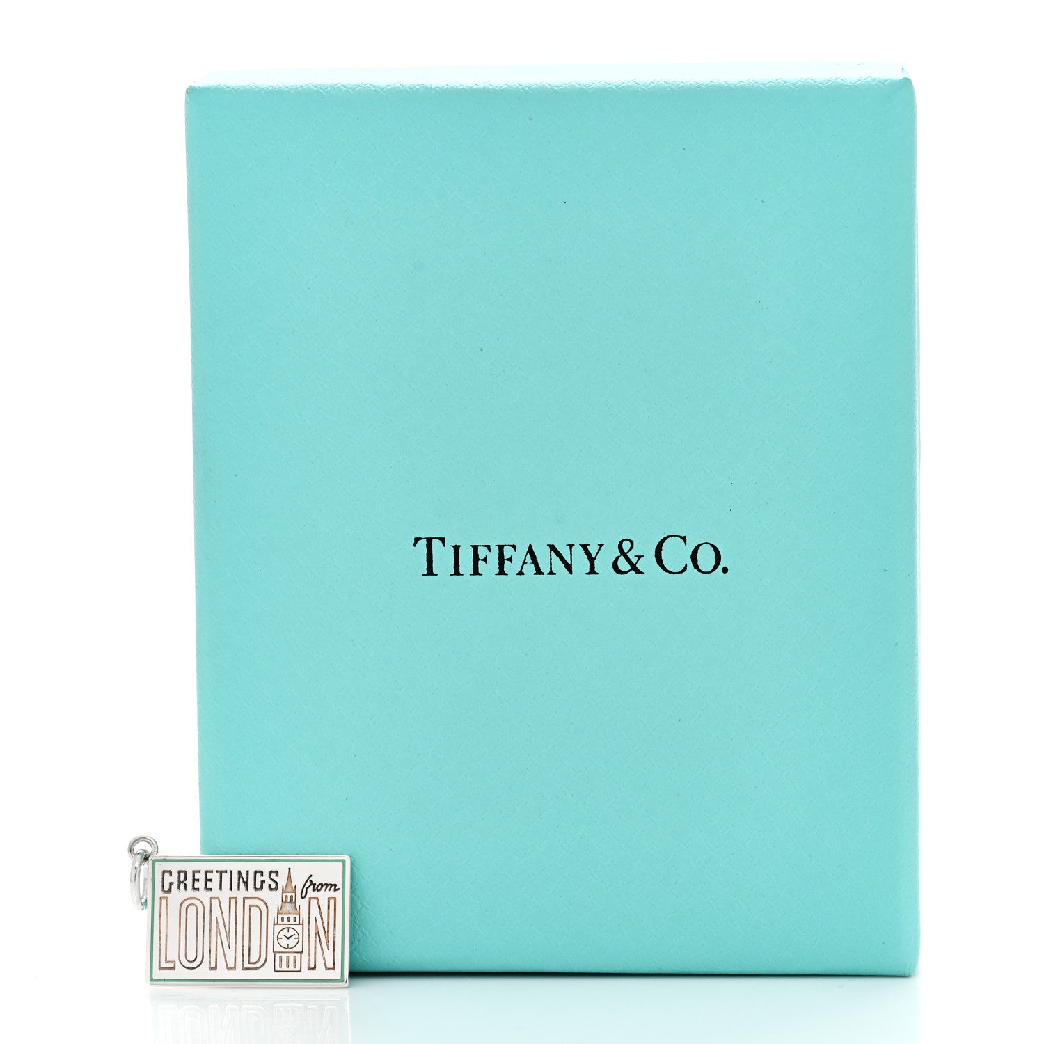 Tiffany Sterling Silver Enamel London Postcard Charm Blue 5 of 5