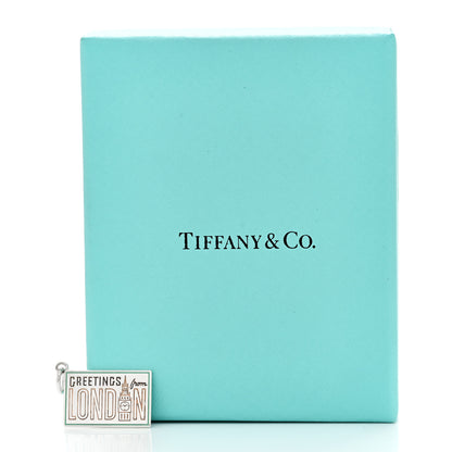 Tiffany Sterling Silver Enamel London Postcard Charm Blue 5 of 5