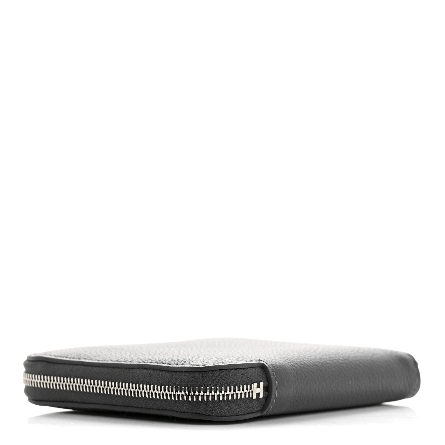 Hermes Evercolor Barenia Silk'In Compact Wallet Ardoise Black Jaune 4 of 7