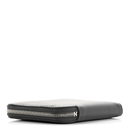 Hermes Evercolor Barenia Silk'In Compact Wallet Ardoise Black Jaune 4 of 7