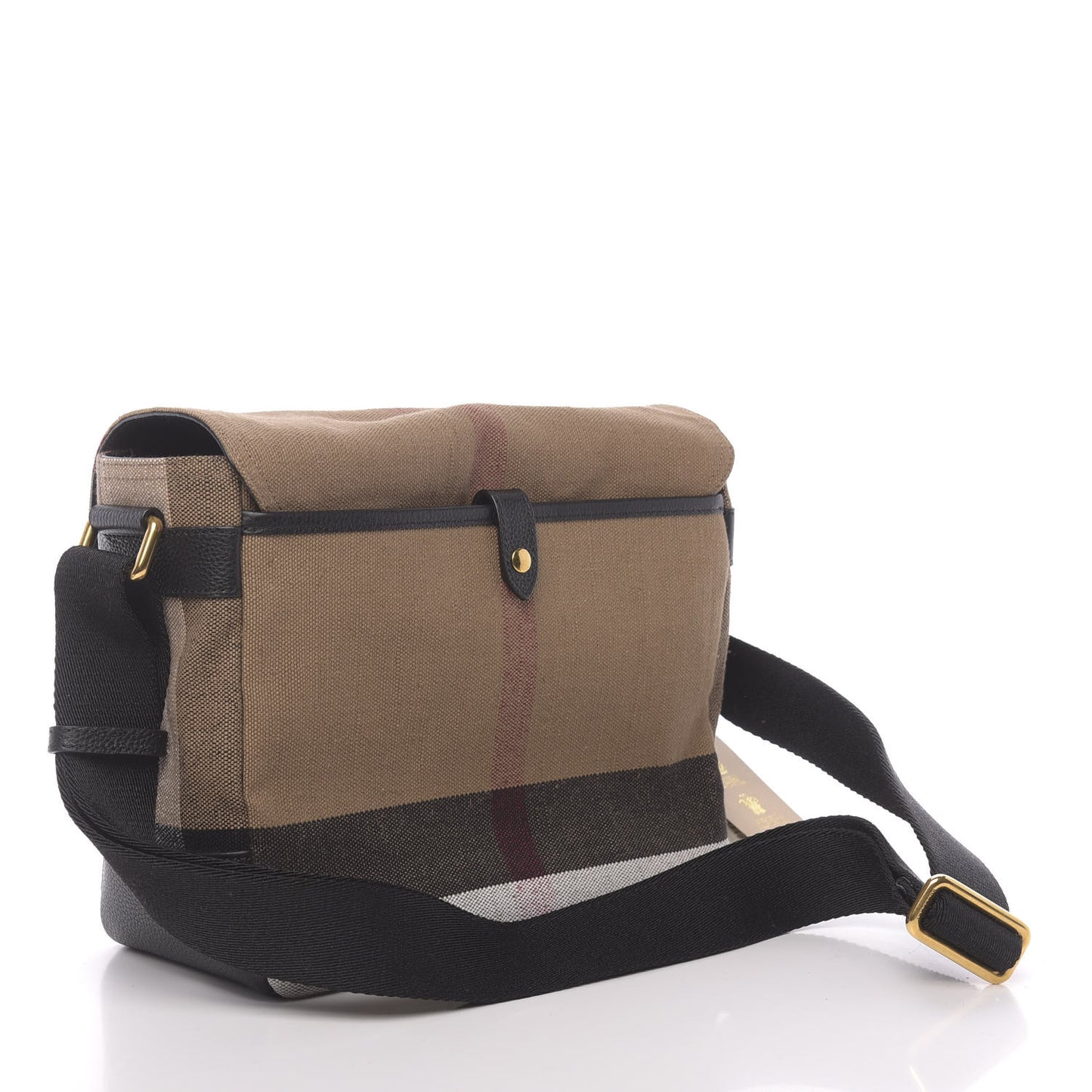 Canvas Mega Check Large Baildon Messenger Bag Black