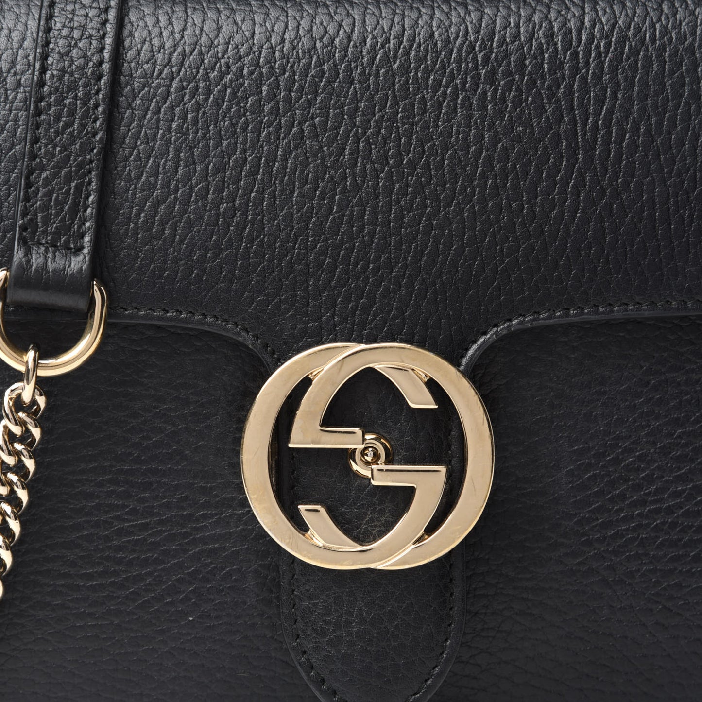 Dollar Calfskin Small Interlocking G Shoulder Bag Black