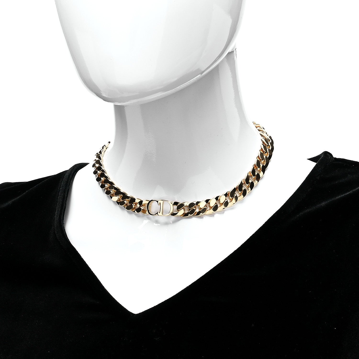 Christian Dior Metal Danseuse Etoile Chain Choker Necklace Gold 2 of 6