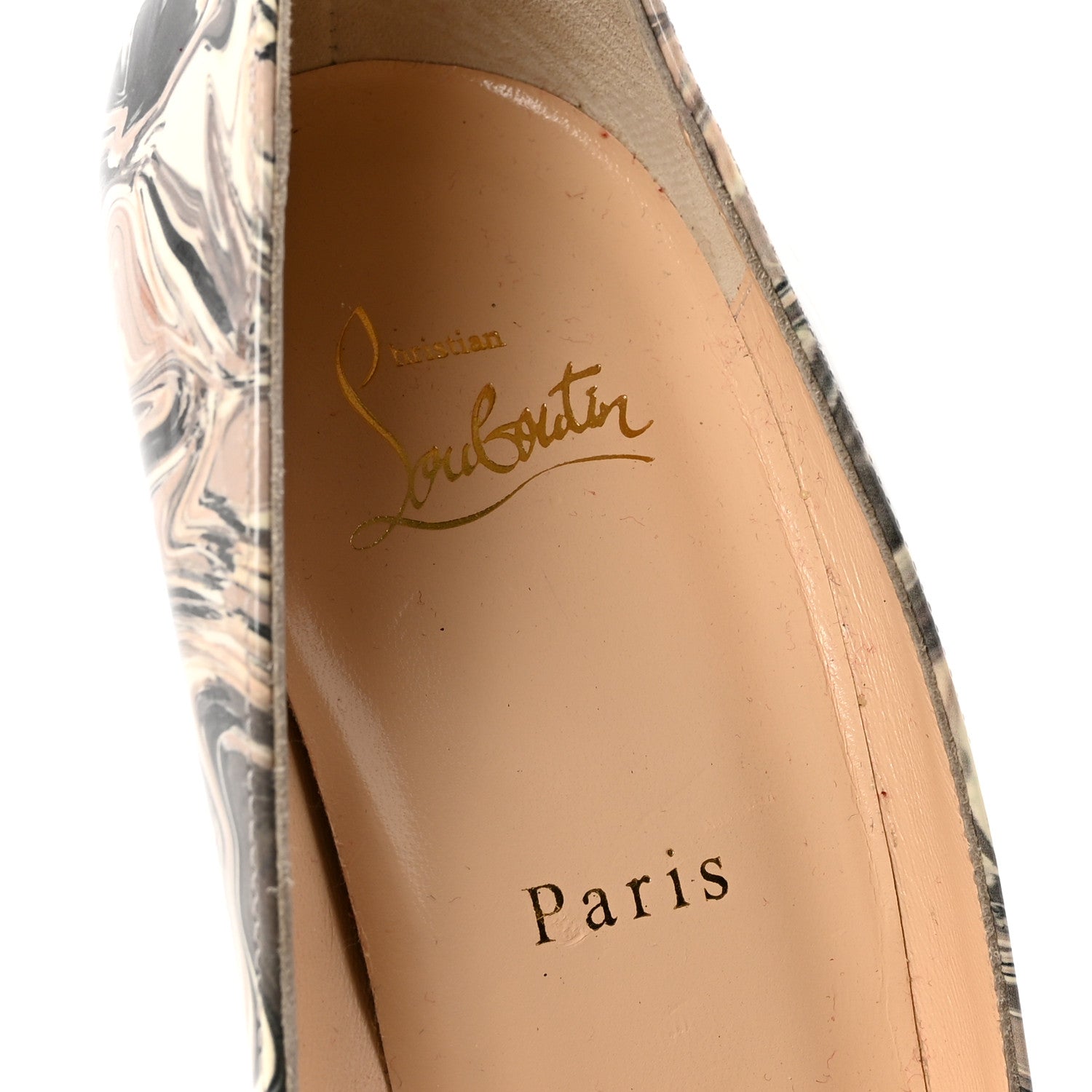 Christian Louboutin Patent Marble Swirl Pigalle Follies 100 Pumps 40 White 8 of 8