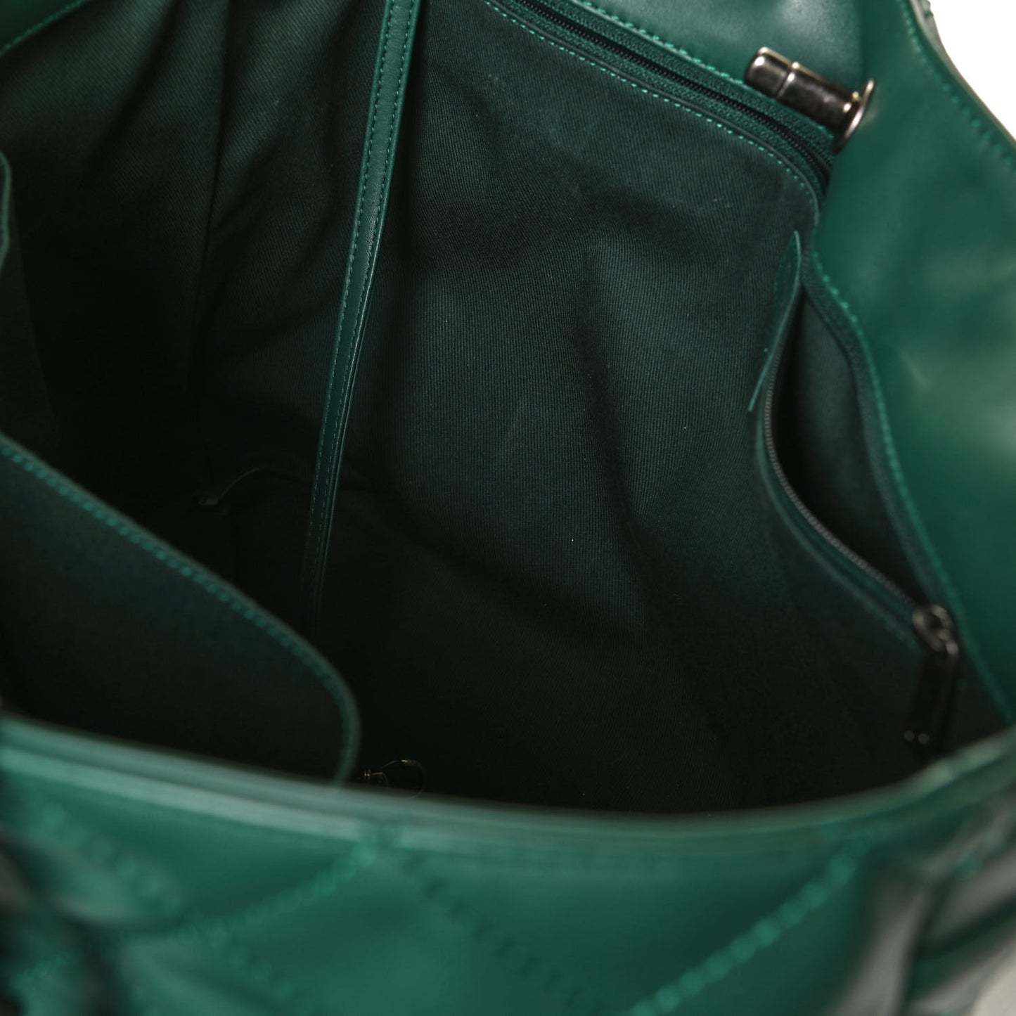 Calfskin Quilted Large Shopping In Chains Tote Green