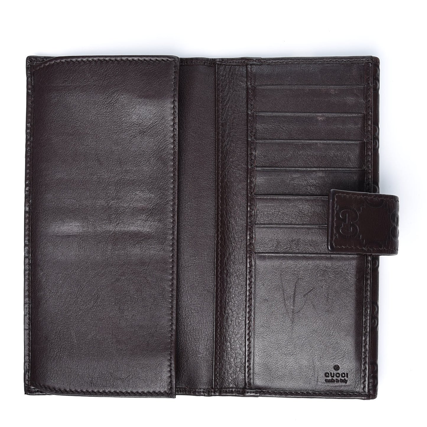 Guccissima Signature Dice Continental Wallet Chocolate