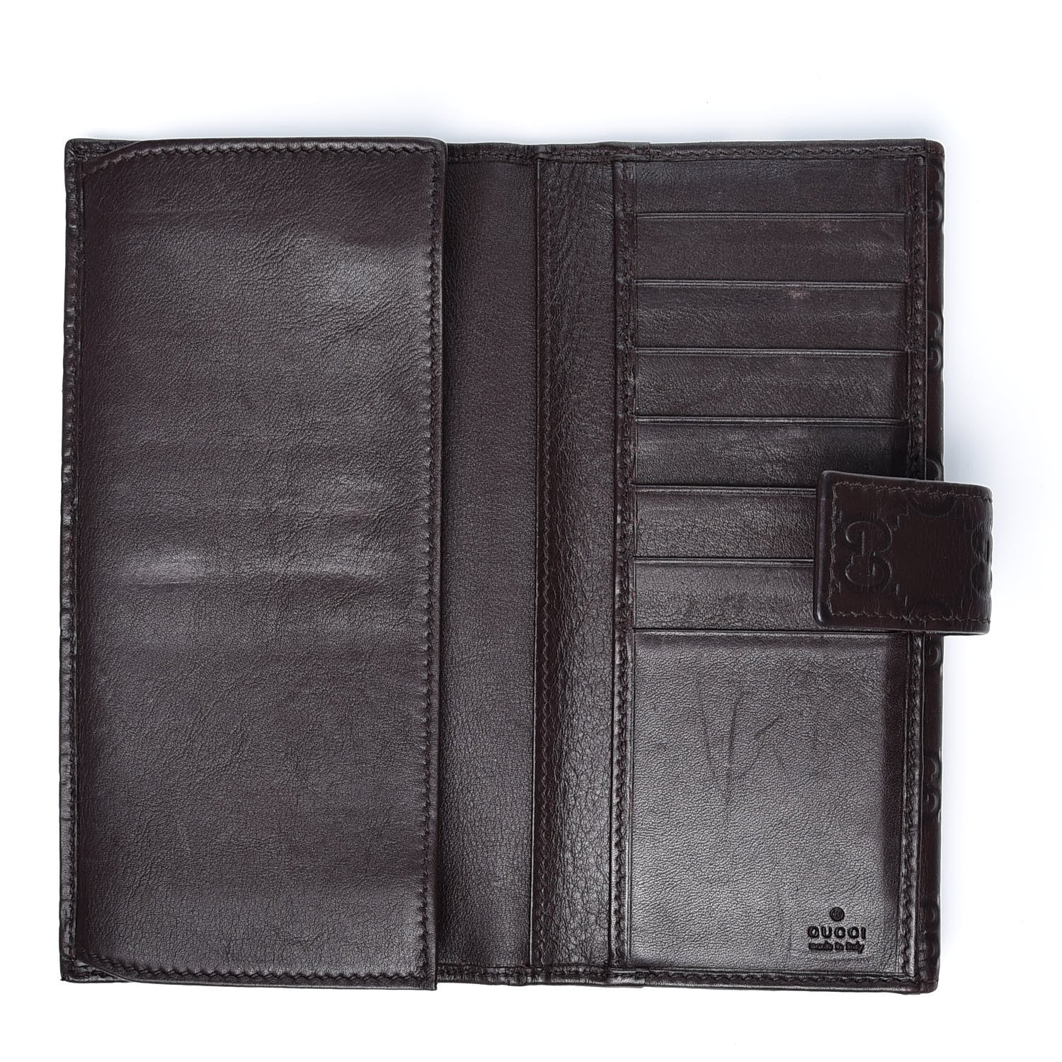 Gucci Guccissima Signature Dice Continental Wallet Chocolate 4 of 14