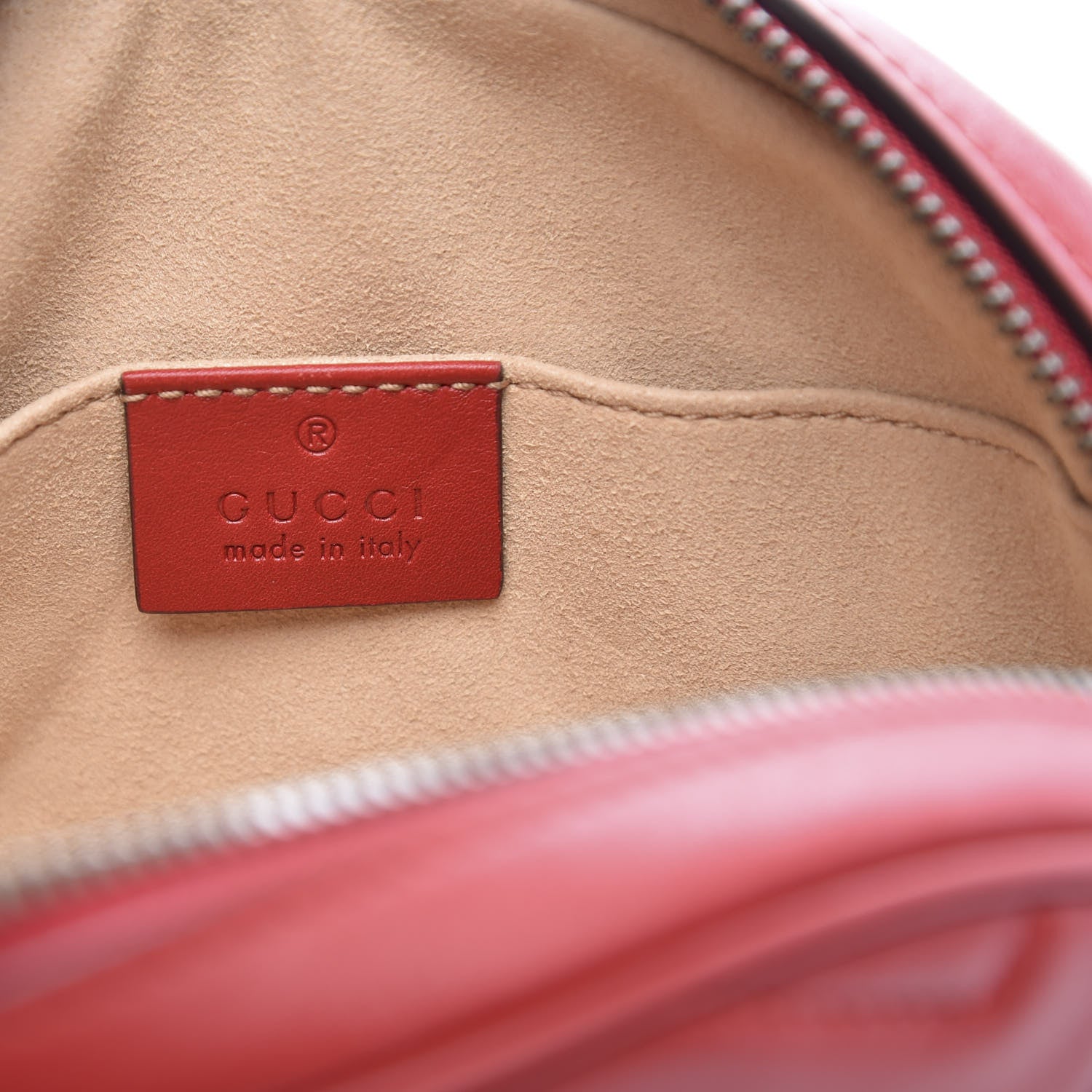 Gucci Calfskin Matelasse GG Marmont Belt Bag 95 38 Hibiscus Red 6 of 13