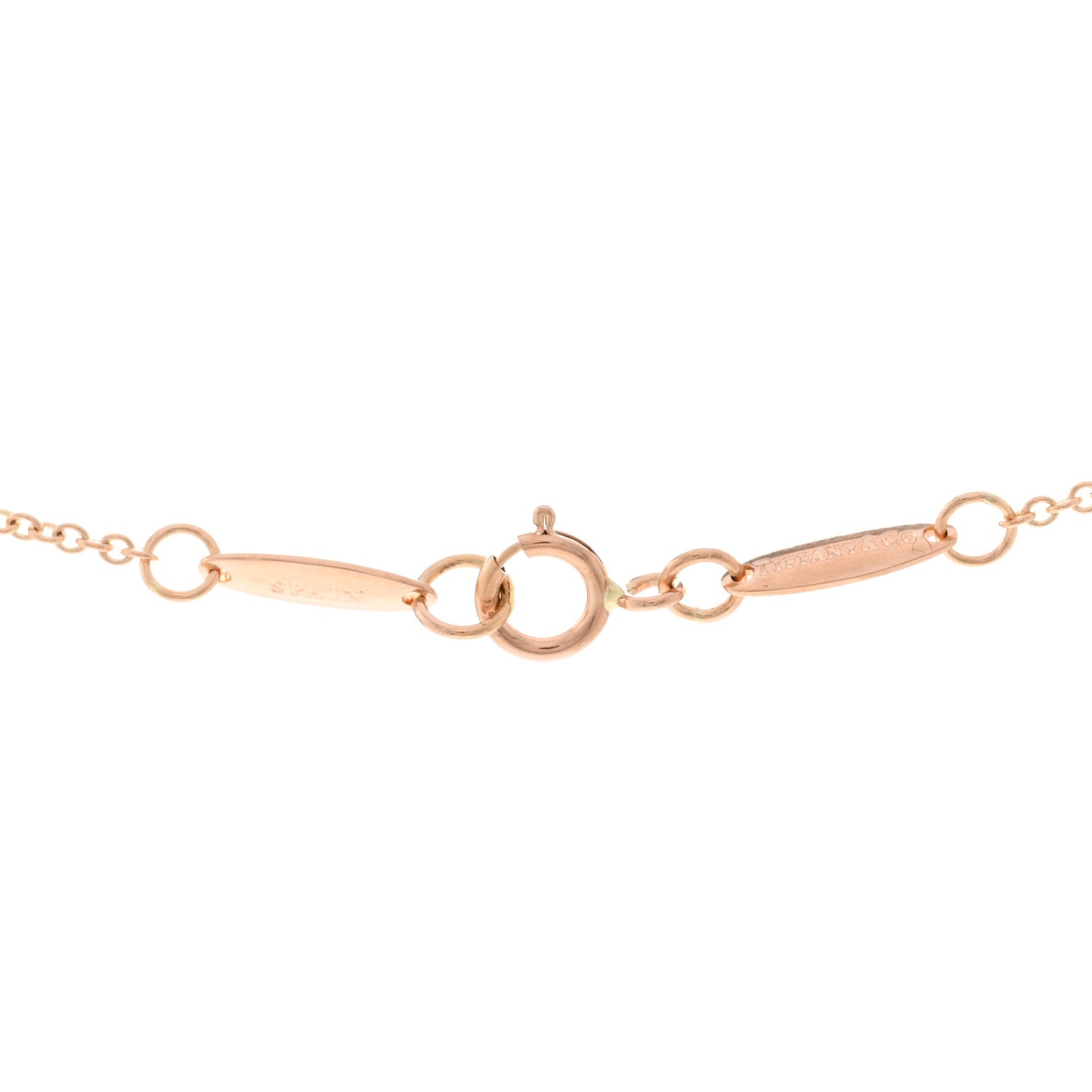 Tiffany 18K Rose Gold Diamond .03ct Elsa Peretti Diamonds by the Yard Pendant Necklace 4 of 4