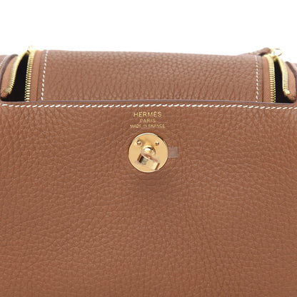 Hermes Taurillon Clemence Mini Lindy 20 Gold 6 of 9