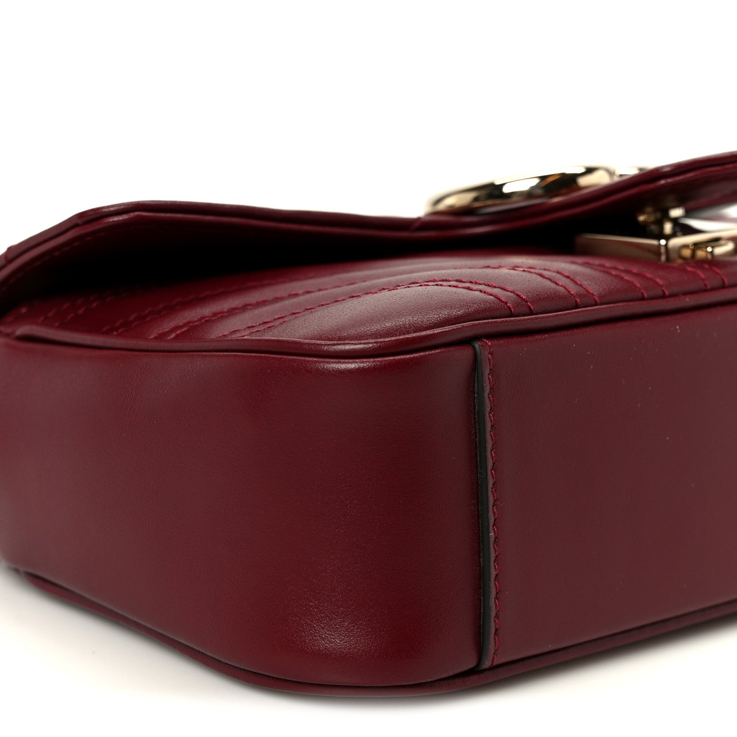 Gucci Calfskin Matelasse Small GG Marmont Shoulder Bag Rosso Ancora Red 10 of 11