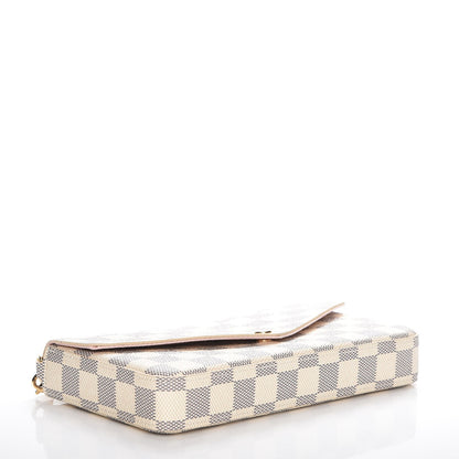 Louis Vuitton Damier Azur Pochette Felicie Chain Wallet Rose Ballerine 4 of 8