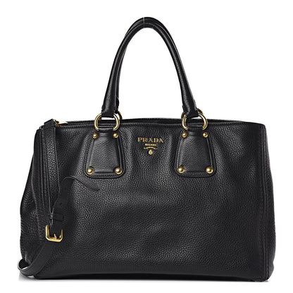 Prada Vitello Daino Tote Black 1 of 14