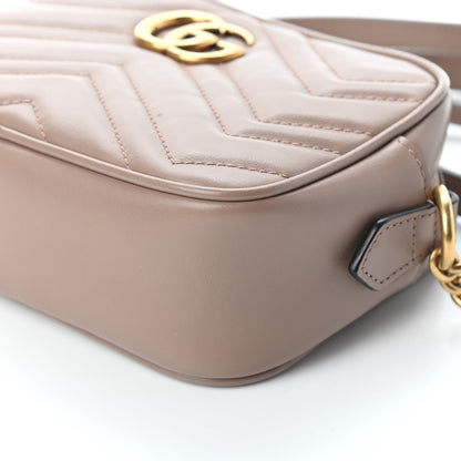 Gucci Calfskin Matelasse Mini GG Marmont Chain Shoulder Bag Porcelain Rose 9 of 9