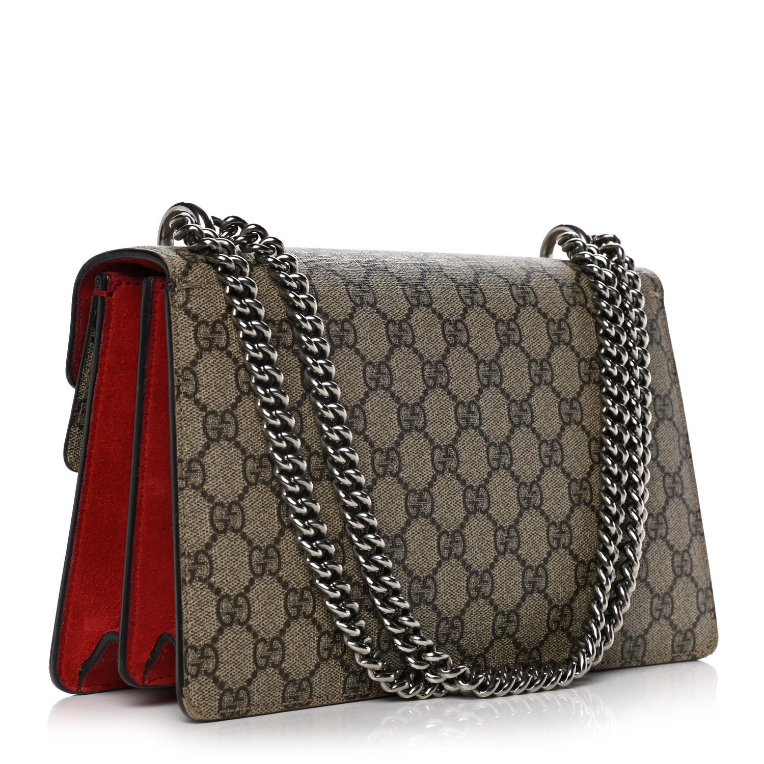 Gucci GG Supreme Monogram Small Dionysus Shoulder Bag Red 3 of 16
