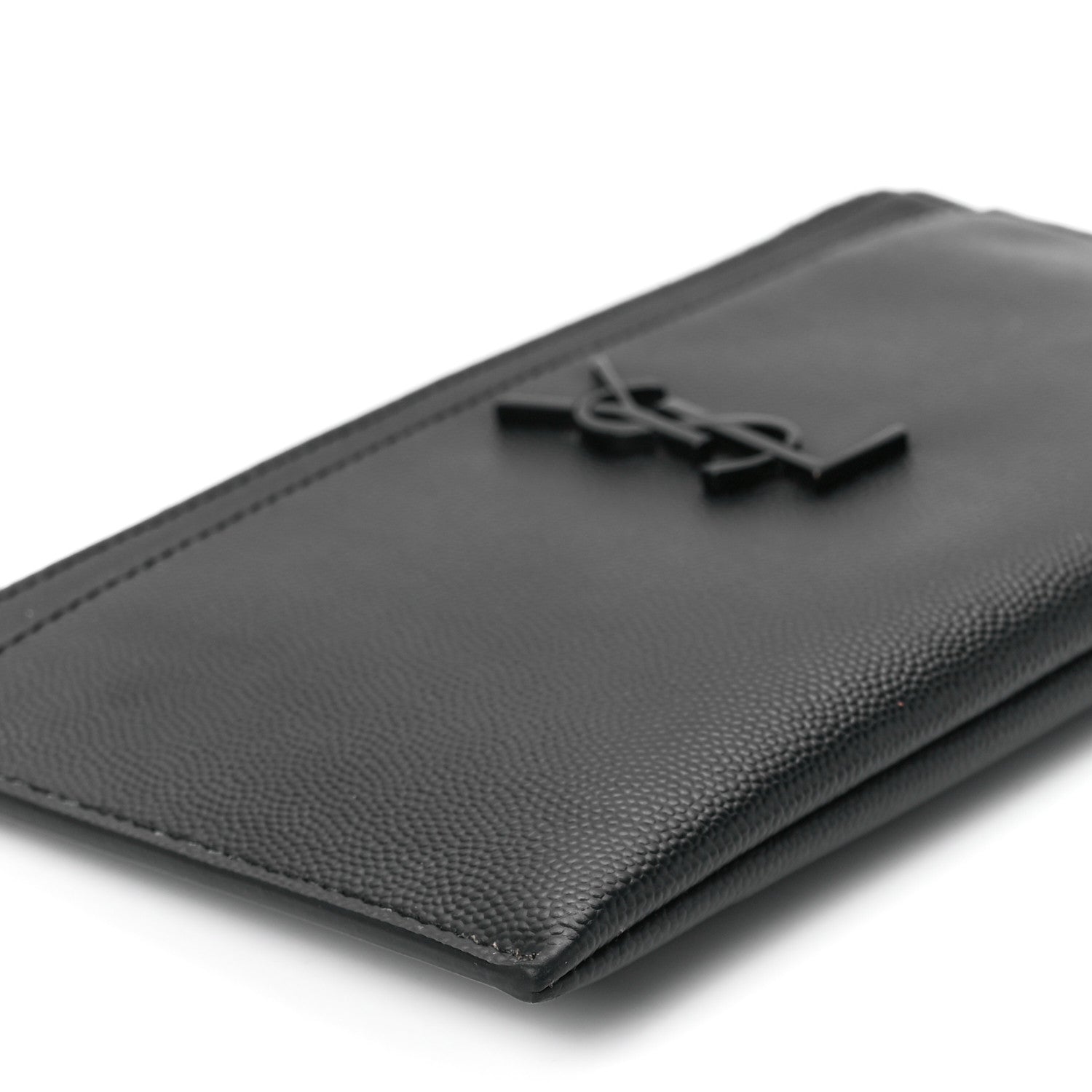 Saint Laurent Grain De Poudre Monogram Bill Pouch Black 9 of 14