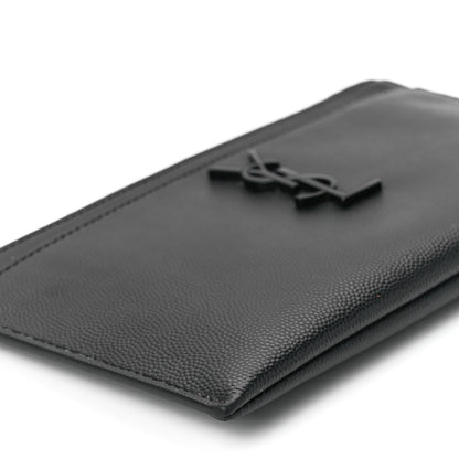 Saint Laurent Grain De Poudre Monogram Bill Pouch Black 9 of 14