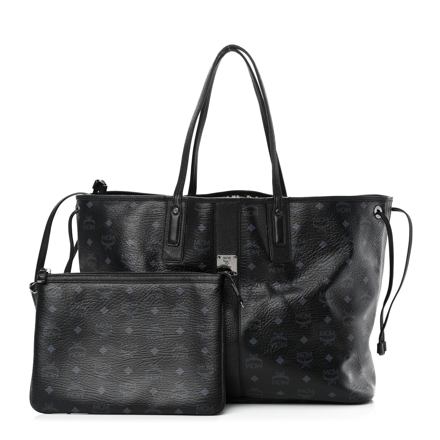MCM Visetos Large Liz Reversible Shopper Tote Black 1 of 19