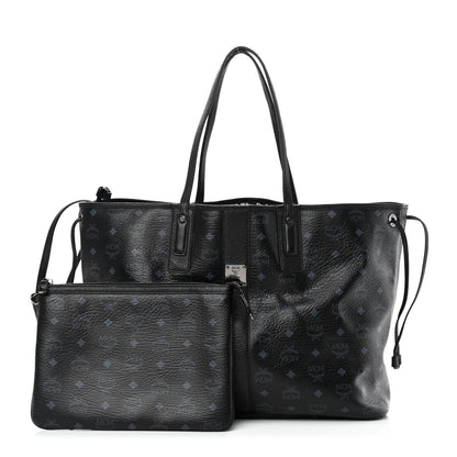 MCM Visetos Large Liz Reversible Shopper Tote Black 1 of 19