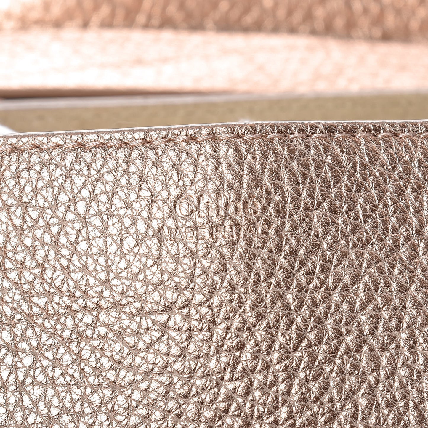 Metallic Grained Goatskin Drew Shoulder Bag Rose Gold