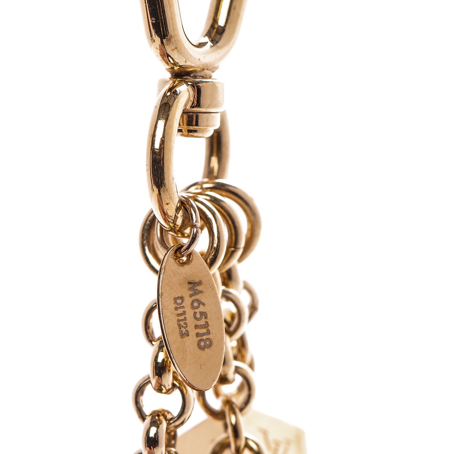 Louis Vuitton Damier Cubes Bag Charm Key Holder Gold 4 of 4