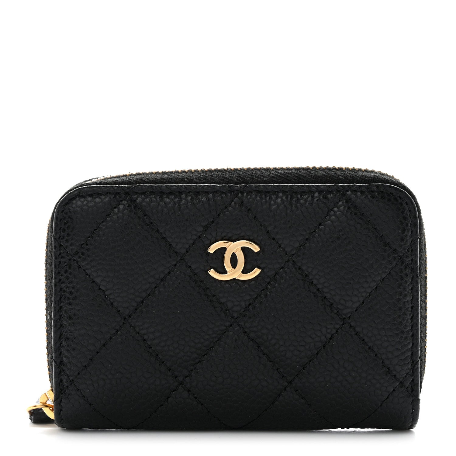 Chanel Caviar Quilted Zip Coin Purse Black 1 of 8