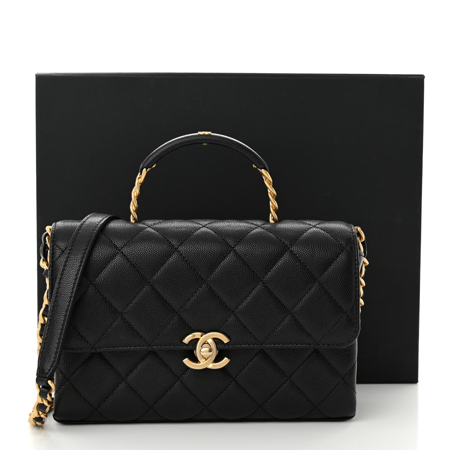 Chanel Caviar Quilted Medium Carry Me Top Handle Flap Black 11 of 11