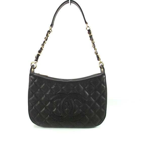 Caviar Quilted Hobo Black