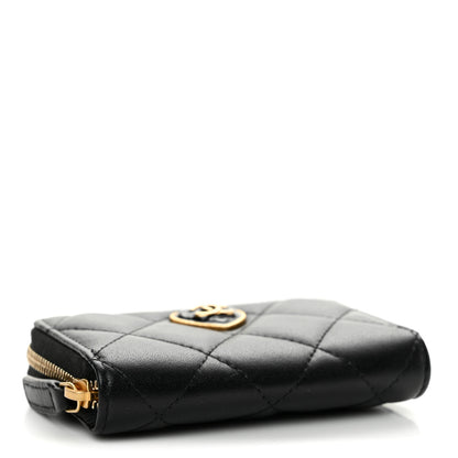 Chanel Lambskin Plexiglass Quilted Coco Love Zip Coin Purse Black 4 of 8