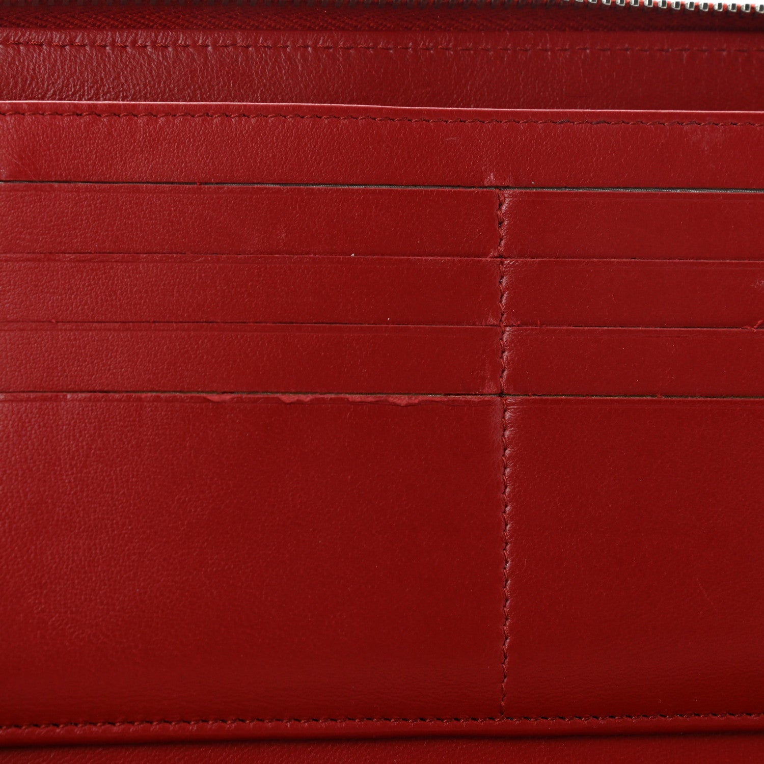 Chanel Lambskin Quilted Large Zip Around Organizer Wallet Red 8 of 13