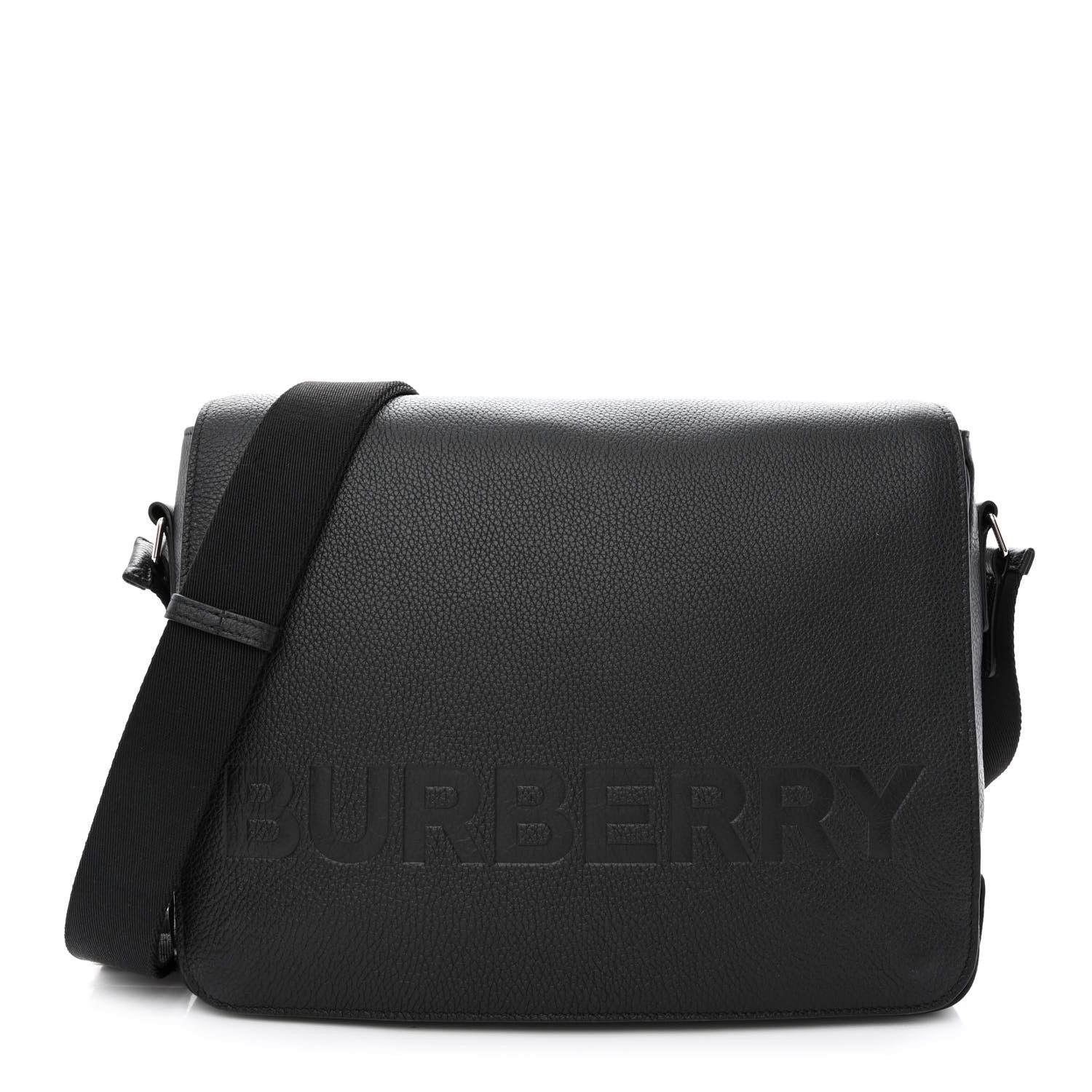 Burberry Grainy Calfskin Embossed Bruno Messenger Black 1 of 17