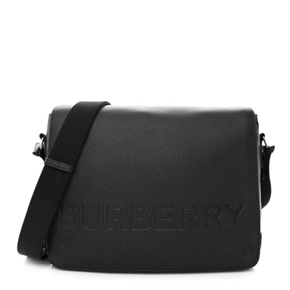 Burberry Grainy Calfskin Embossed Bruno Messenger Black 1 of 17