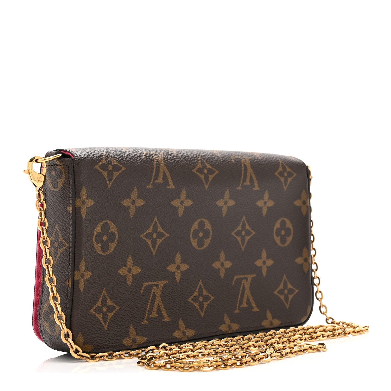 Louis Vuitton Monogram 2021 Christmas Animation Hollywood Pochette Felicie Chain Wallet Fuchsia 4 of 10