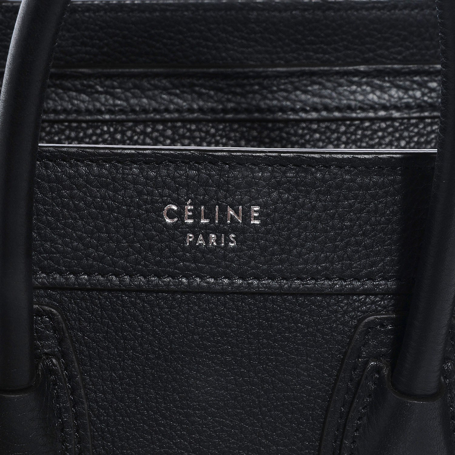 Celine Drummed Leather Nano Luggage Black 6 of 10