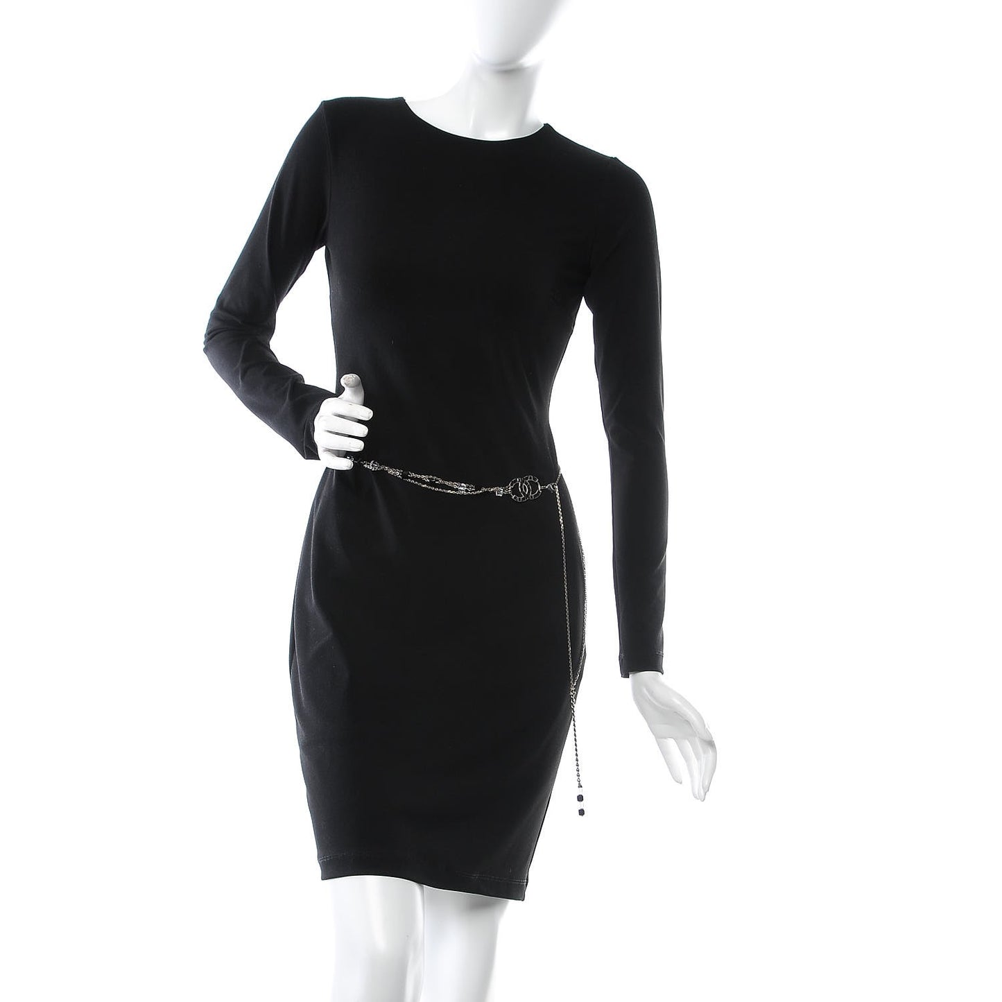 Swarovski Crystal Large CC Double Strand Belt Black