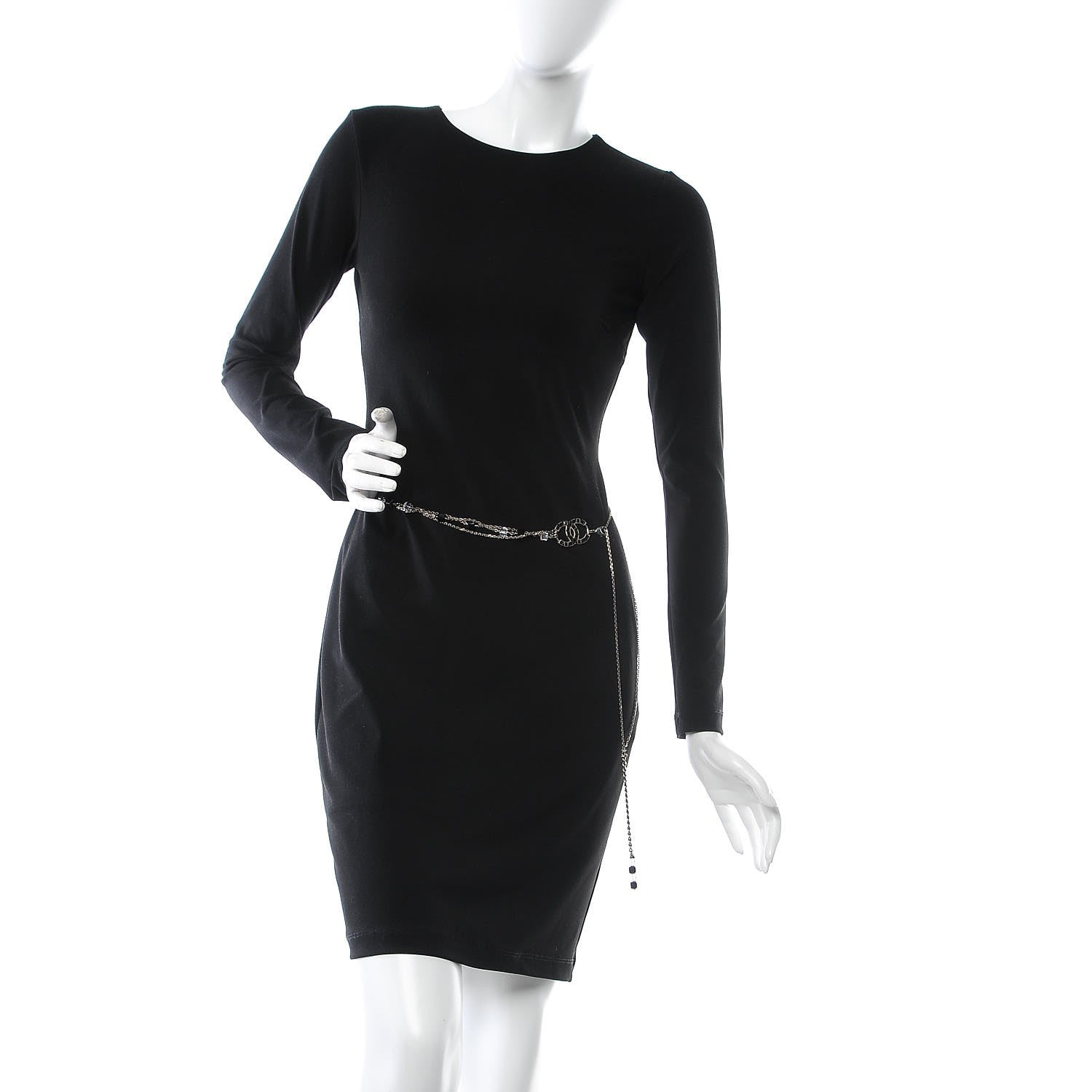 Chanel Swarovski Crystal Large CC Double Strand Belt Black 2 of 5