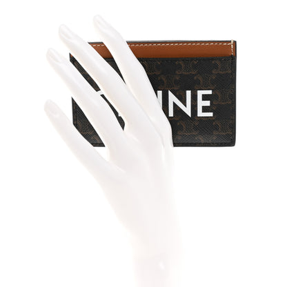 Celine Triomphe Canvas Card Holder Tan 2 of 9