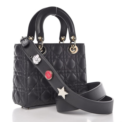 Christian Dior Lambskin Cannage Small Lucky Badges My Lady Dior Dark Grey 3 of 7
