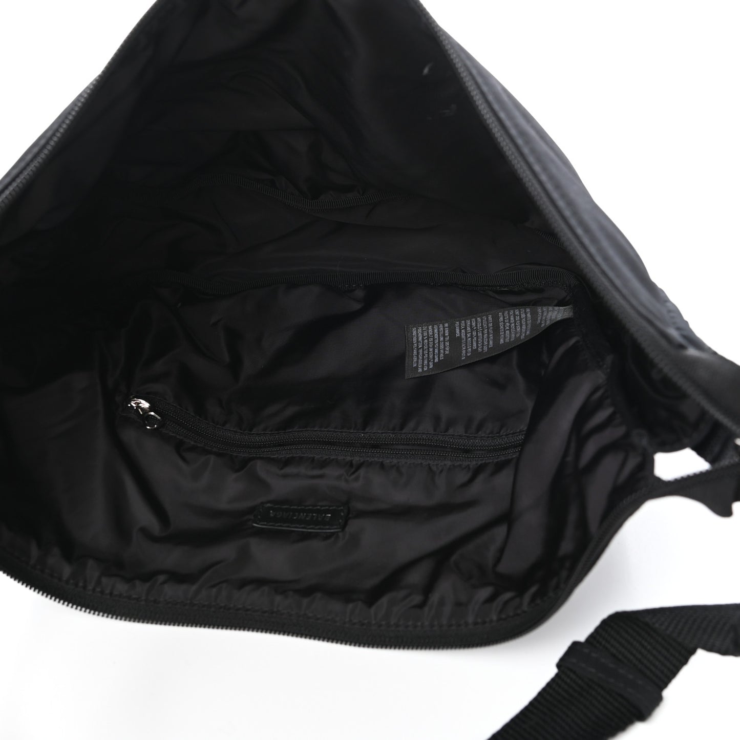 Recycled Sport Nylon Logo Embroidered Large Wheel Sling Bag Black White